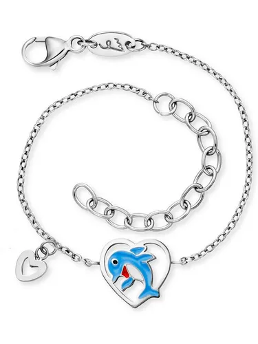 Engelsrufer Mädchen-Armband aus Edelstahl mit Emaille - Trendiges silberfarbenes Armband aus Edelstahl mit Karabinerverschluss. Perfekt für jeden Anlass und ein stilvolles Accessoire für junge Mädchen.