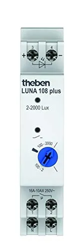 Theben LUBA 108 plus EL Dämmerungsschalter - Schalter mit externem Lichtsensor, bietet fixe Ein- und Ausschaltverzögerung für zuverlässige Lichtsteuerung.