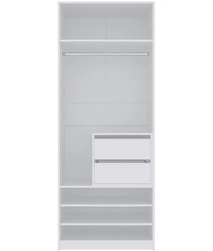 Marmex Möbel Kompaktgarderobe TRES 14B - Kompaktgarderobe mit modernem Design, bietet Platz für Kleidung und zwei praktische Schubladen, ideal für Ankleidezimmer.