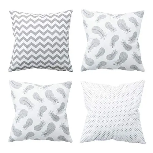 Amilian 4er Set Dekokissen 40x40 Mit Füllung Und Bezug - Dekoratives Kissen Für Balkon, Couch, Sofa, Wohnzimmer - 16x16 Inch