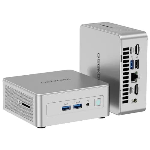 GEEKOM AI Mini PC AE8, Windows 11 Pro Mini Computer,mit AMD Ryzen 9 8945HS (bis zu 5,2 GHz), 32GB DDR5 5600MHz+1TB SSD Mini PC Gaming, AMD Radeon 780M/USB 4.0/WiFi 6E/BT5.2 für Home/Office/Gaming