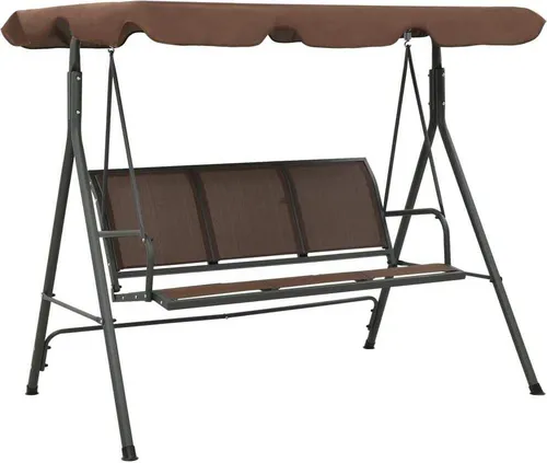 The Living Store Hollywoodschaukel mit Dach Kaffeebraun