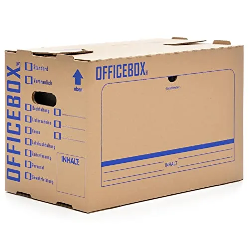 KK Verpackungen Officebox® Archivbox - 25 Stück mit Sichtfenster - Register - 25 hochwertige Archivboxen mit Sichtfenster für einfache Dokumentensuche und maximale Stabilität, ideal für Büro und Zuhause.