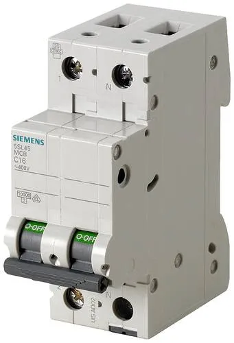 Siemens 5SL45066 Leitungsschutzschalter 6 A - Sicherungen für den sicheren Kurzschluss- und Überlastschutz, 10kA, 1+N-polig, ideal für Wohn- und Zweckbau, werkzeuglose Montage für einfachen Einsatz.