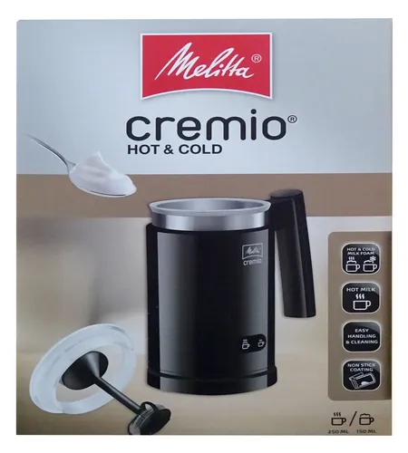 Melitta CREMIO II Milchschäumer - Elektrischer Milchaufschäumer für kalte und warme Milch, perfekter Milchschaum für Cappuccino und Latte Macchiato, ergonomischer Griff und einfache Reinigung
