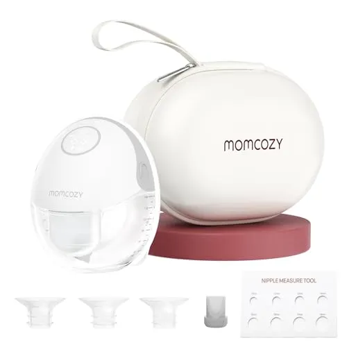 Momcozy Milchpumpe Mobile Style| M6, Tragbare Stillpumpe, Idealer Rhythmus für mehr Milch, DoubleFit-Flansch, mehr Passform und Diskretion mit 3 Modi und 9 Stufen - 24 mm (1, Grau)