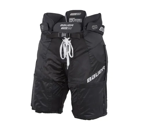 Bauer Pro Series Schutzhose mit Klett für Senioren - Hochwertige Hockeyhose mit verbessertem Hüft- und Nierenschutz. Flexibles Design und verstellbare Passform für optimalen Komfort und Sicherheit beim Spiel.