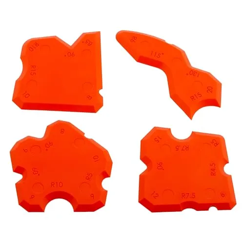 MIVOS Fugenglätter Set 4-tlg - Fugenabzieher Set für Silikon und Acryl - Fugenkratzer Fliesen - Silikon Abzieher Fugen - Silikonfugenentferner für alle gängigen Fugentypen