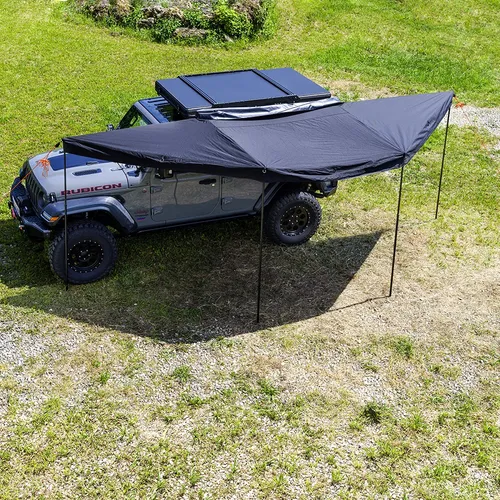 Canovi Markise Aluminium 180 Grad Grau Camping Automarkise