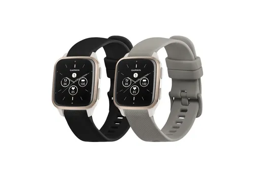 kwmobile Uhrenarmband 2x Sportarmband für Garmin Venu Sq 2 Music / Sq 2, Armband TPU Silikon Set Fitnesstracker