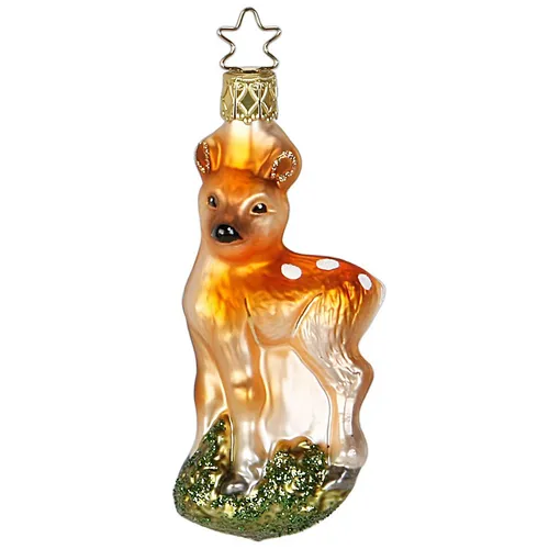 Inge Glas Christbaumschmuck Rehkitz 9 cm Weihnachtskugel Figur Reh handgemacht