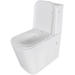 sanicomfort Stand-WC Kombination Aliki Square spülrandlos - Weiß - Sanitäranlagen & Zubehör mit spülrandloser Technik für einfache Reinigung und erhöhte Hygiene. Das Set enthält WC-Sitz mit Absenkautomatik und ist ideal für moderne Badezimmer.