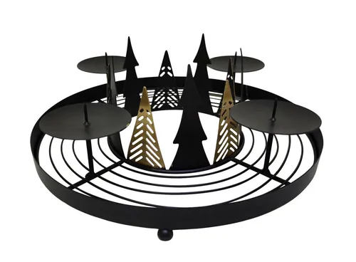 TrendLine Adventskranz aus Metall Ø 30 cm x 11 cm in gold von TrendLine