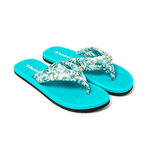 BRASILERAS Damen Zehensandalen mit Rutschfester Sohle bequem Schuhe Strand/Schwimmbad/Stadt türkis 38 EU