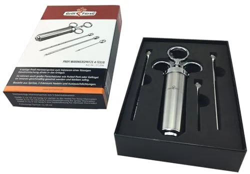 Grillfürst Profi Marinierspritze aus Edelstahl