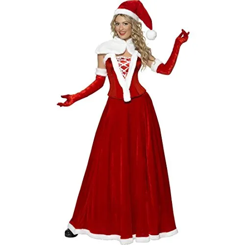 NET TOYS Miss Santa Kostüm Weihnachtsfrau Kleid S 36/38 Weihnachtskleid Weihnachtsfraukostüm Damenkostüm Weihnachtskostüm Frau