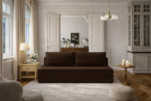 Kaiser Möbel DUO Schlafsofa mit Bettkasten aus Cordstoff
