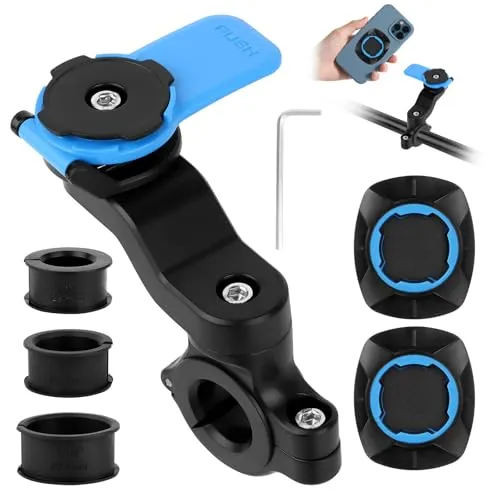 Blau Universelle Fahrradhalterung für Fahrrad und Motorrad, Handy Halterung Fahrradlenker, Motorradlenkerhalterung für Smartphone, Handyhalterung für MTB Abnehmbar & Universell, um 360 ° Drehbar