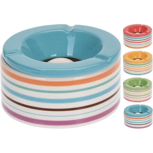 12x Aschenbecher Keramik Bunt Tisch Ascher Wind Gastro Zigaretten Balkon ⌀ 12 cm