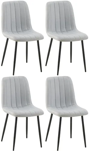 CLP 4er Set Stühle Dijon - Samt mit Ziernähten - Stühle aus strapazierfähigem Stoff, modernes Design und bequeme Polsterung für langanhaltenden Komfort in jedem Wohnambiente.