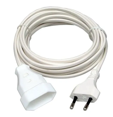 Kopp 145601098 Euro-Verlängerung 5 m, weiß, 5m