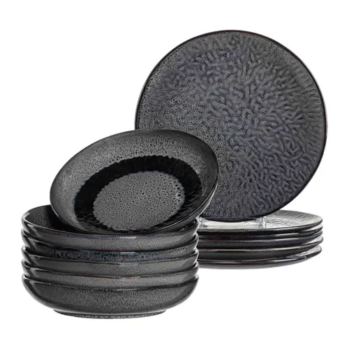 Leonardo MATERA Geschirr Tafelservice 12-teilig in grau von LEONARDO