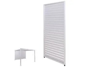 Lamellenwand für Pergola MCW-P65, Aluminium 220x90cm in Weiß - Hochwertige Lamellenwand für Pergola P65 3x3m. Bietet effektiven Sicht- und Windschutz bei optimaler Luftzirkulation. Flexibel montierbar und modern im Design.
