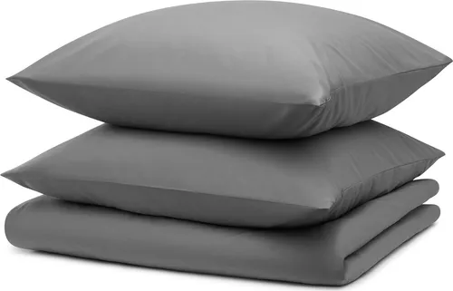 Blumtal Bettwäsche 240x220cm + 2x Kissenbezug 40x80cm - Mikrofaser Bed Sheets 240x220cm - 3-er Set Bettwäsche Grau