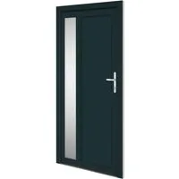 vidaXL Haustür Anthrazit 108x208 cm PVC - Elegante Sicherheit - Türen: Hochwertige PVC-Haustür mit 5-Punkt-Pilzkopfverriegelung für maximale Sicherheit und langlebigem Design. Ideal für einen stilvollen und sicheren Eingangsbereich.