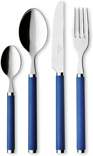 Villeroy Boch Play! Blue Ocean Tafelbesteck 24-teilig - Besteckset für 6 Personen, spülmaschinenfest und modernes Design in Blau, ideal für stilvolle Tischgedecke.