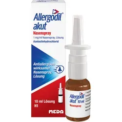 Allergodil Akut Nasenspray 10 ML - Arzneimittel zur schnellen Linderung von Heuschnupfen-Symptomen. Ideal für Erwachsene und Kinder ab 6 Jahren. Wirkt schnell und effektiv gegen allergische Rhinitis.