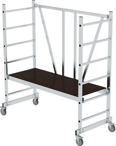 ML Klappgerüst türengängig ohne Teleskopausleger | Plattformgröße 150x60cm | Arbeitshöhe bis 3m | Traglast 150kg | inkl. 4x Lenkrollen