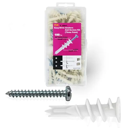 T.K.Excellent Selbstbohrende Gipskartondübel,Hohlwandanker Kit,100 Stück