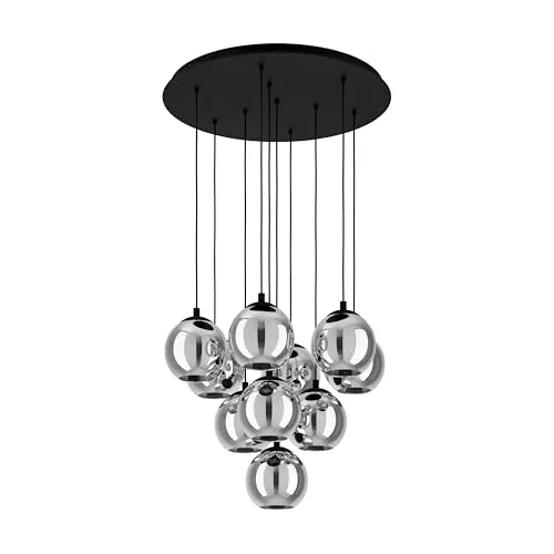 Eglo Hängeleuchte Ariscani, Schwarz, 170 cm - Stehleuchten der Eglo Ariscani Serie, stilvolle Hängeleuchte aus Metall und Glas, perfekt für moderne Wohnräume und setzt elegante Akzente.