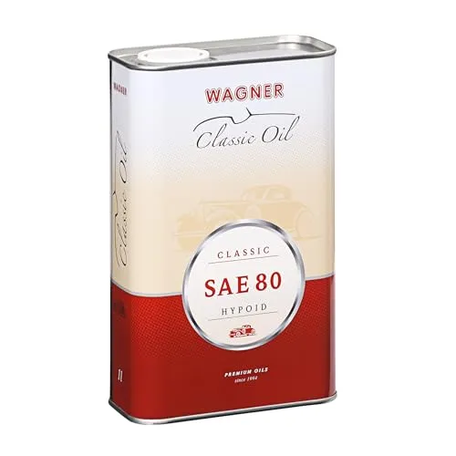 WAGNER Hypoid-Getriebeöl SAE 80 - API GL 5 & EP-Wirkstoff Für Antriebsachsen, Kegel-, Lenk-, Stirnrad- & Nicht Synchronisierte Schaltgetriebe| SAE 80 Getriebeöl Effektiver Verschleißschutz,1 Liter