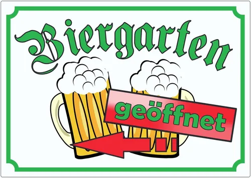 HB-Druck Aufkleber Biergarten links geöffnet Aufkleber, wetterfest, UV-beständig, kratzfest