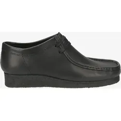 Clarks Originals Wallabee Schnürschuhe in Schwarz - 41,5 - Klassische Clarks Originals Wallabee Schnürschuhe in zeitlosem Schwarz. Ideal für Alltag und Freizeit, bieten sie erstklassigen Komfort und eine charakteristische Kreppsohle für beste Bewegungsfreiheit.