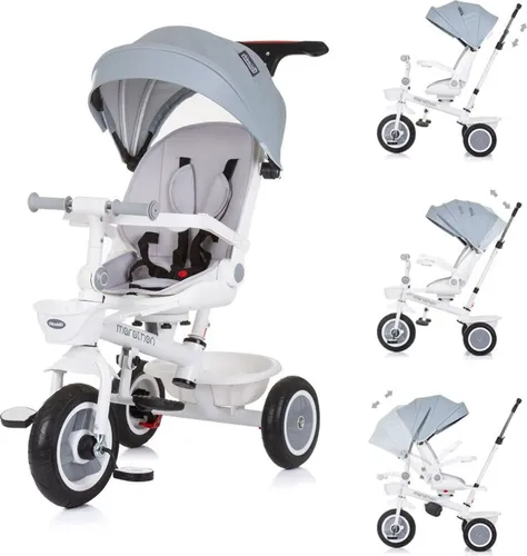 Chipolino Tricycle Marathon 2 in 1 Dreirad - Vielseitiges 2 in 1 Dreirad mit umkehrbarem Sitz und höhenverstellbarem Schiebegriff, ideal für Kinder ab 12 Monaten. Gummiräder und verstellbares Sonnendach sorgen für Komfort und Sicherheit.