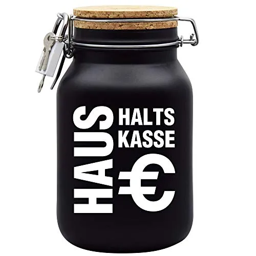 Spardose Haushaltskasse Geld Geschenk Idee Schwarz XL