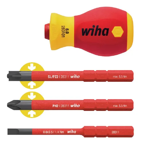 Wiha Schraubendreher Set VDE 4-teilig SoftFinish - 43449 - Werkzeug-Sets, ideal für Elektroarbeiten dank VDE-Zertifizierung und ergonomischem SoftFinish-Griff für maximalen Komfort.