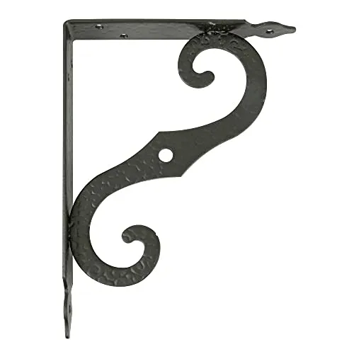 Amig - Regalwinkel Edelstahl Mod. 2 | Metallwinkel für Regale | Regalhalterung | Farbe: Schwarz | Maße: 100 x 90 mm | Empfohlenes max Gewicht: 75 kg