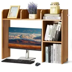 VEVOR Schreibtisch Bücherregal 2-stufiger Organizer - Schreibtisch- & Büroregale: Mit großer Kapazität für einen 27-Zoll-Monitor, bietet es Ordnung für Bücher und Büromaterial, ideal für eine aufgeräumte Arbeitsumgebung.