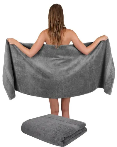 Betz Saunatuch 2 Stück Saunatücher GOLD Frottier XXL 70x200 cm, 100% Baumwolle, Farbe anthrazit