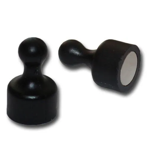 Kegelmagnet Kegel Pinnwand Magnet Neodym Ø 12 x 20mm - SCHWARZ - hält 1,6 kg - Starke kleine Magnete für Pinnwand Kühlschrank Whiteboard 10 x