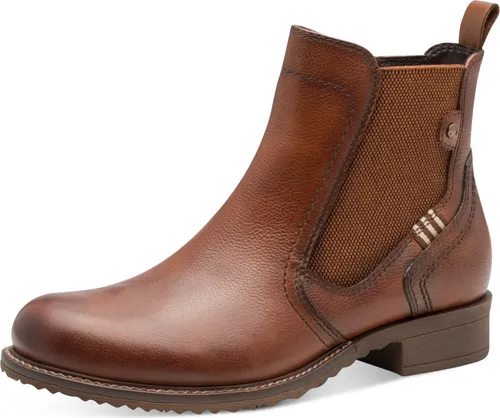 Tamaris Damen Stiefel Leder braun 38 - Wanderschuhe mit Touchit-Technologie: Weiches Memory Foam-Fußbett für individuellen Tragekomfort und elastische Einsätze für einfachen Einstieg. Perfekt für Städtetrips und stilvolle Freizeitlooks.