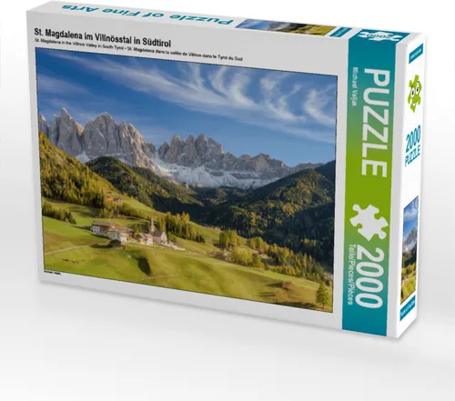 CALVENDO Puzzle St. Magdalena im Villnösstal in Südtirol | 2000 Teile Lege-Größe 90x67cm Foto-Puzzle für glückliche Stunden