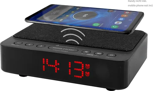 SOUNDMASTER UR124 Schwarz Radiowecker - Radiowecker mit dualem Alarm und USB-Ladefunktion für einfaches Aufladen von Smartphones.