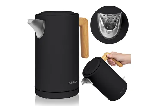 Zeegma Wasserkocher KETLEE 2200W - Wasserkocher aus rostfreiem Stahl mit ergonomischem Griff und schneller Heizleistung, ideal für die schnelle Zubereitung von heißen Getränken.