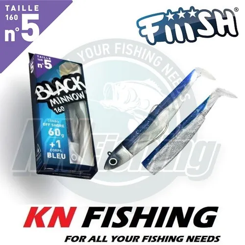 FIIISH BLACK MINNOW 160mm No.5 Silicon Spinning Jigging Angelköder 15g-120g