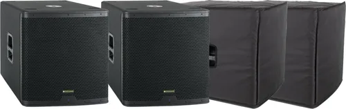 Pronomic C-118SA Aktiv Subwoofer Set - 2x 1600 Watt - Subwoofer Set mit 2 Aktiv Subwoofern, 18 Zoll Lautsprechern und 4 DSP-Presets für beeindruckenden Bass und Flexibilität in der Klanggestaltung.